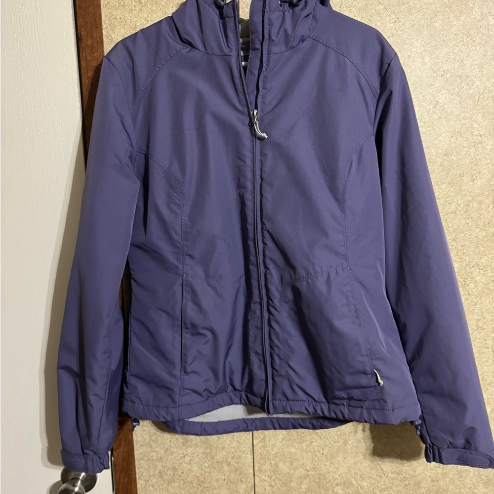 Eddie Bauer Purple Ski & Snow Jacket with Hood and Water-Resistant Material